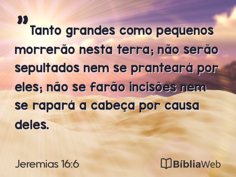 Jeremias 16:6 em imagem para compartilhar