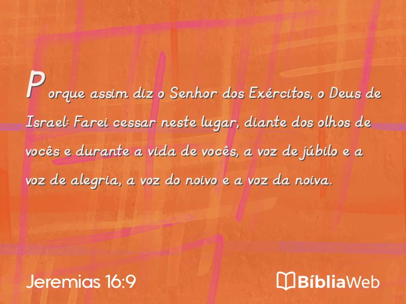 Jeremias 16:9 em imagem para compartilhar