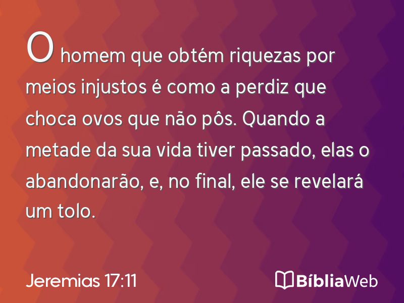 Jeremias 17:11 em imagem para compartilhar