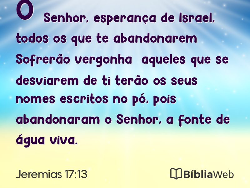 Jeremias 17:13 em imagem para compartilhar