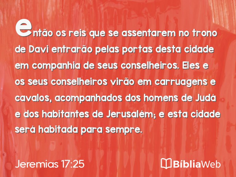 Jeremias 17:25 em imagem para compartilhar