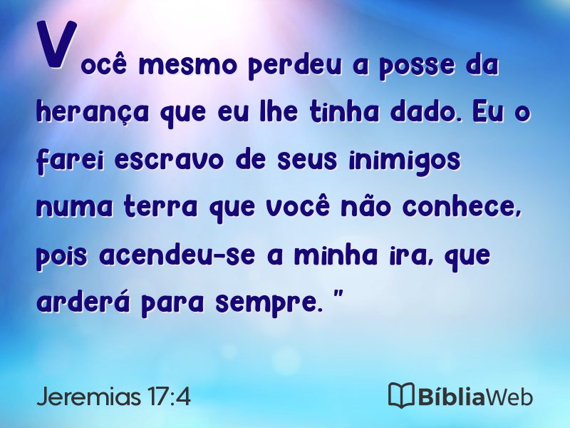 Jeremias 17:4 em imagem para compartilhar