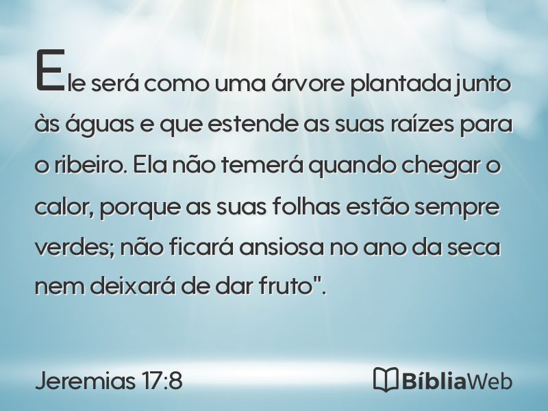 Jeremias 17:8 em imagem para compartilhar