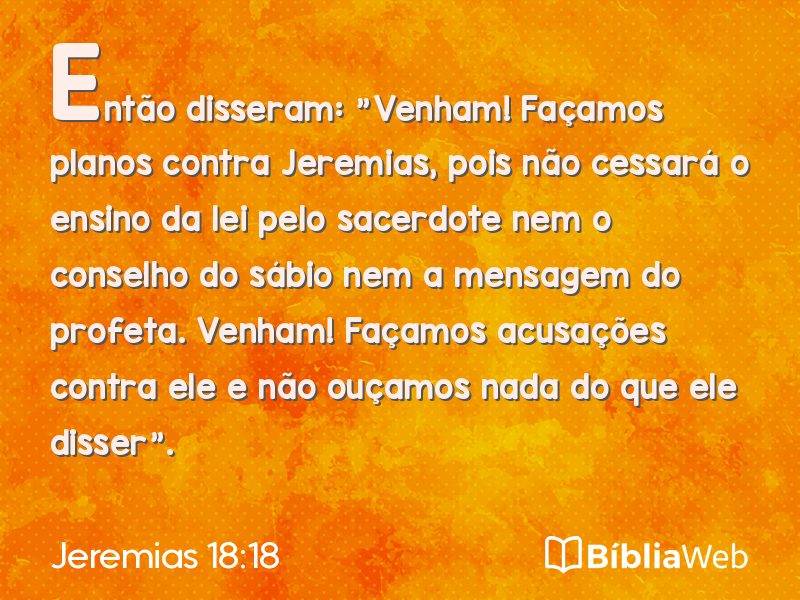 Jeremias 18:18 em imagem para compartilhar