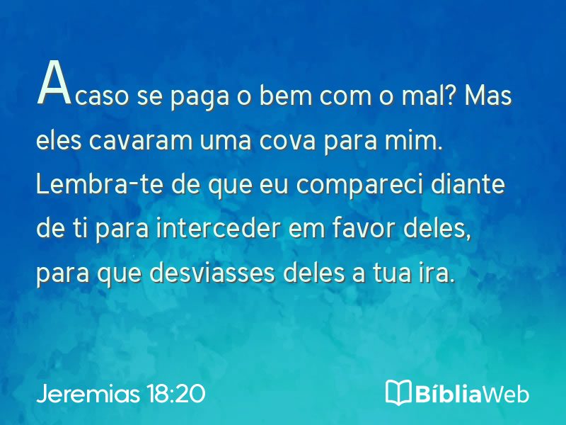 Jeremias 18:20 em imagem para compartilhar