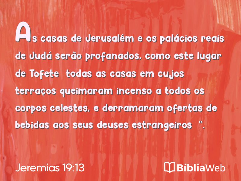 Jeremias 19:13 em imagem para compartilhar