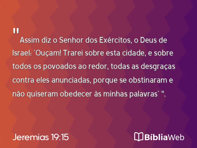 Jeremias 19:15 em imagem para compartilhar