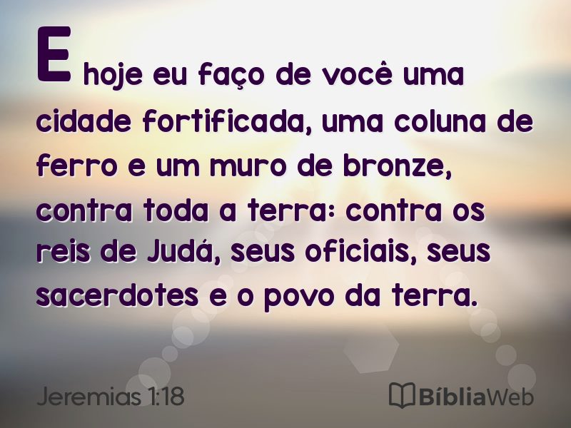 Jeremias 1:18 em imagem para compartilhar