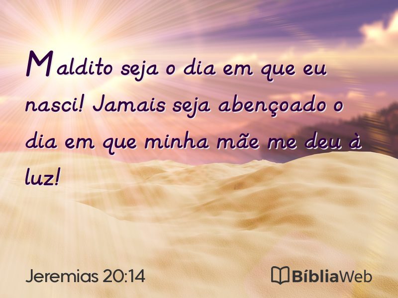 Jeremias 20:14 em imagem para compartilhar