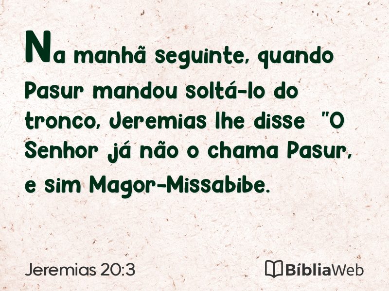 Jeremias 20:3 em imagem para compartilhar