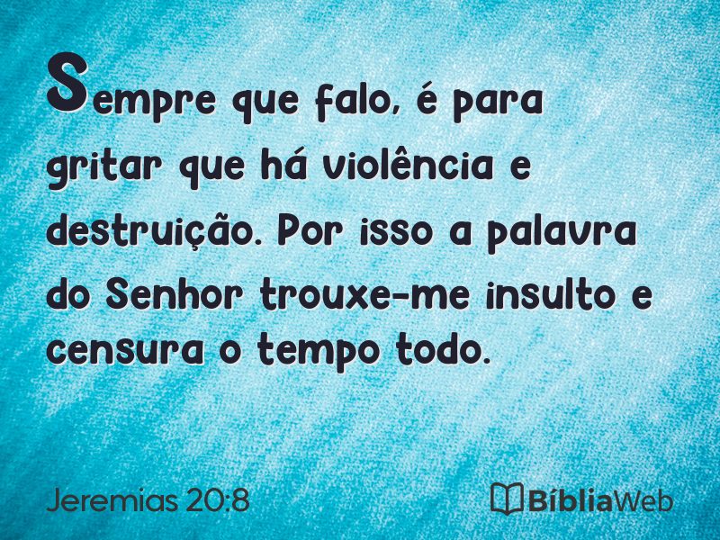 Jeremias 20:8 em imagem para compartilhar