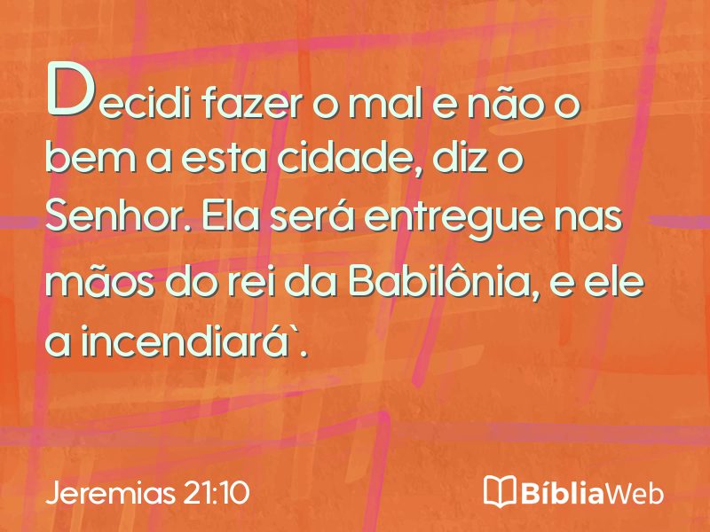 Jeremias 21:10 em imagem para compartilhar