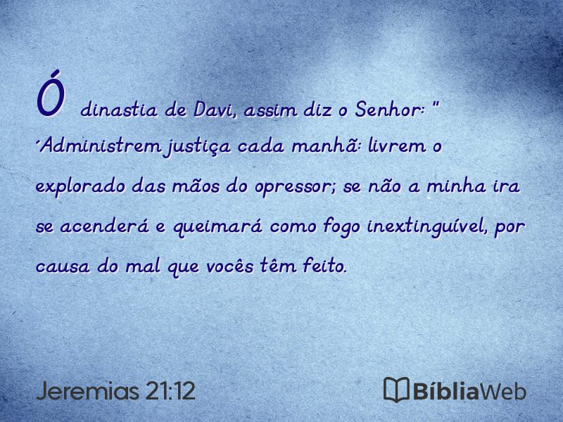 Jeremias 21:12 em imagem para compartilhar
