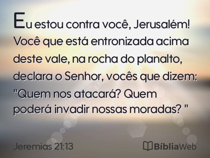 Jeremias 21:13 em imagem para compartilhar