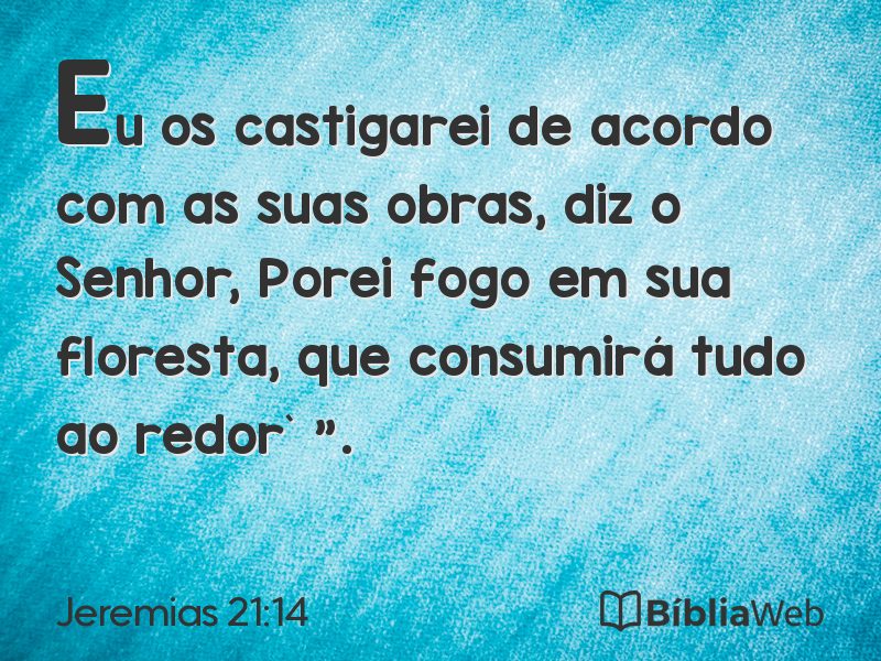 Jeremias 21:14 em imagem para compartilhar