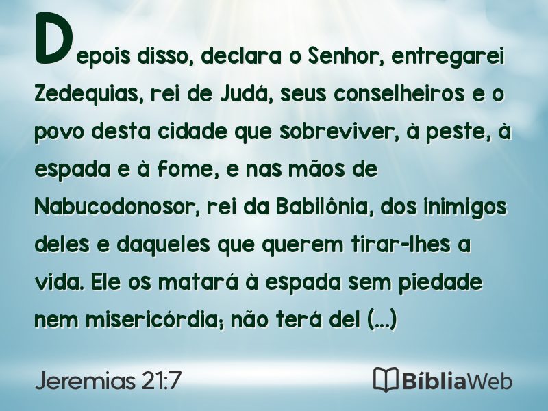 Jeremias 21:7 em imagem para compartilhar