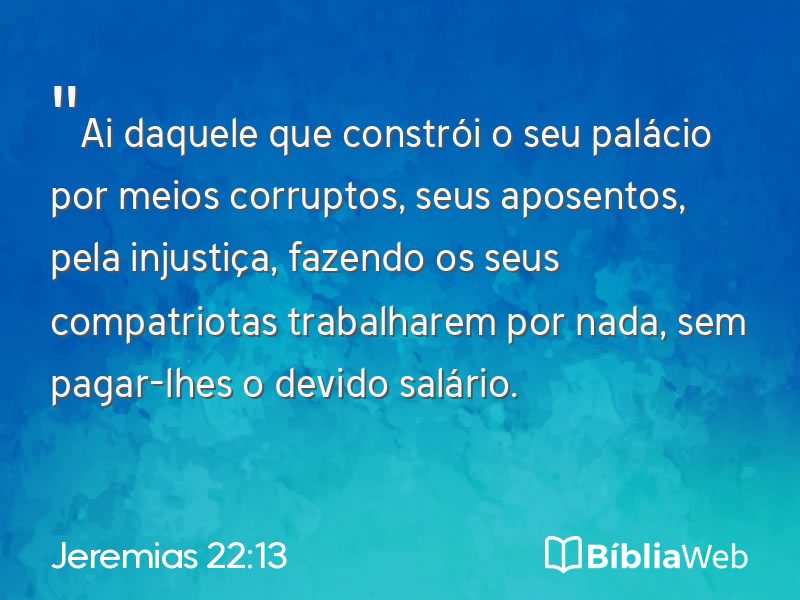 Jeremias 22:13 em imagem para compartilhar