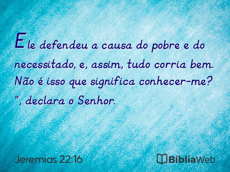 Jeremias 22:16 em imagem para compartilhar