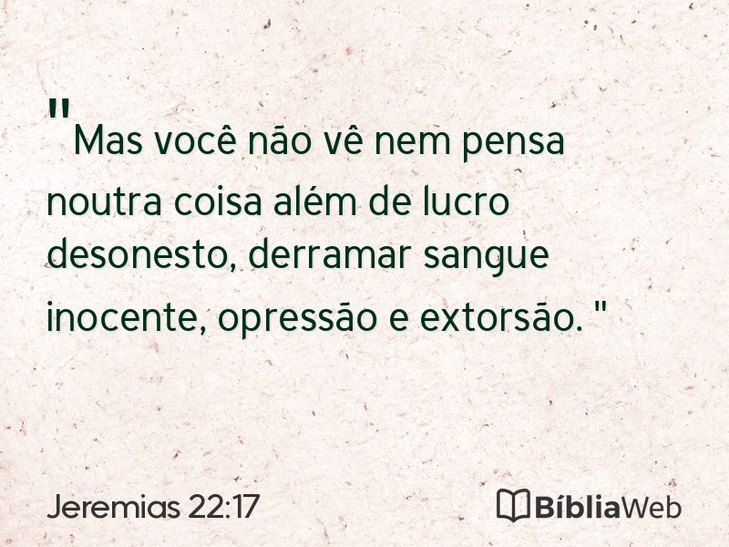 Jeremias 22:17 em imagem para compartilhar