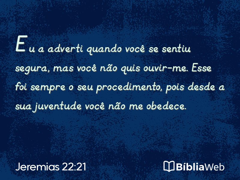 Jeremias 22:21 em imagem para compartilhar