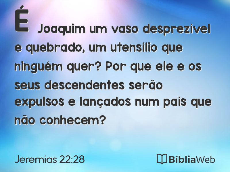 Jeremias 22:28 em imagem para compartilhar