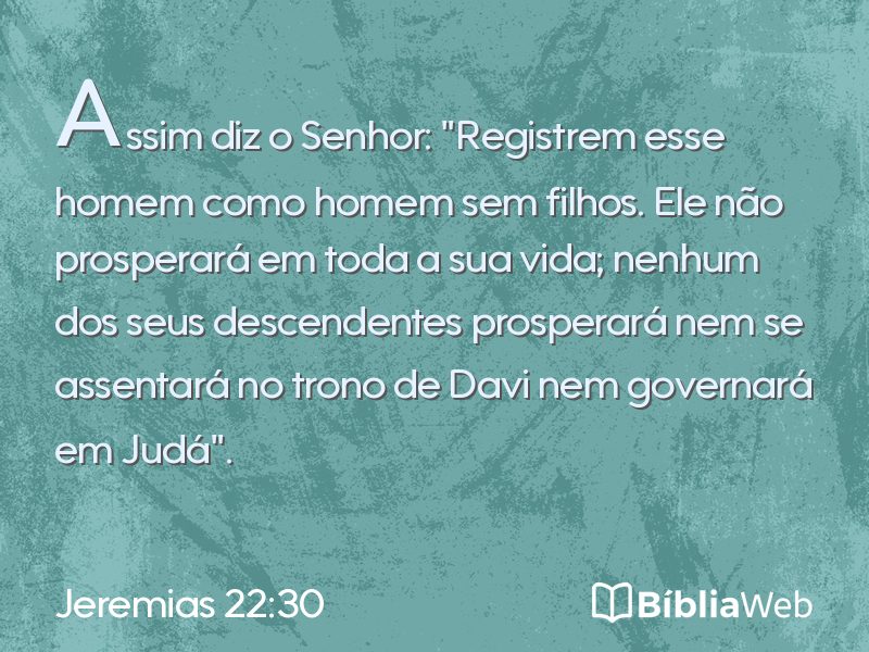 Jeremias 22:30 em imagem para compartilhar