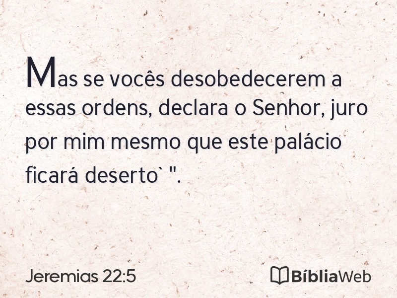 Jeremias 22:5 em imagem para compartilhar