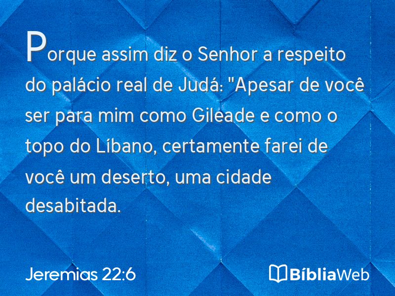 Jeremias 22:6 em imagem para compartilhar