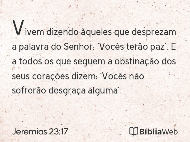 Jeremias 23:17 em imagem para compartilhar