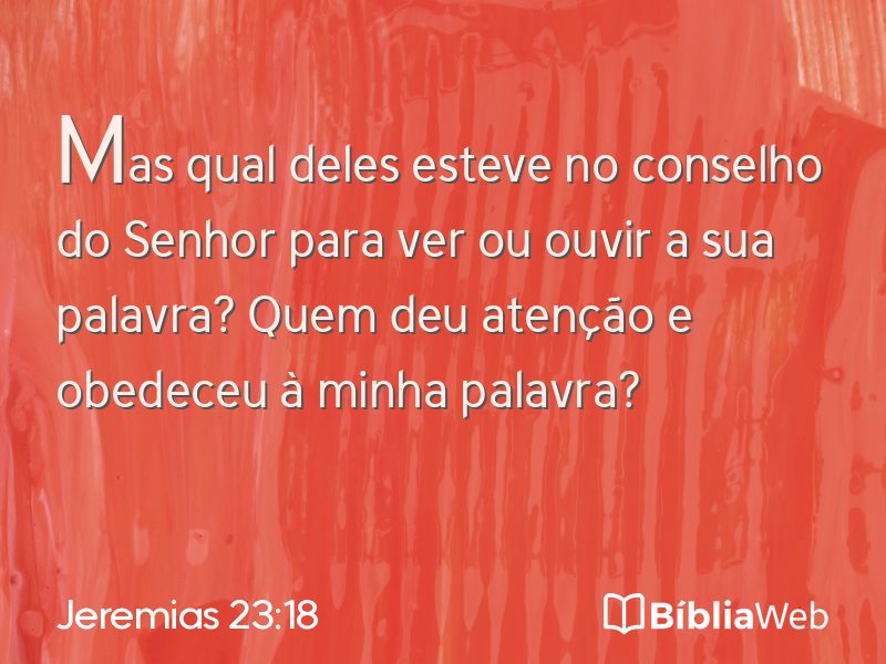 Jeremias 23:18 em imagem para compartilhar
