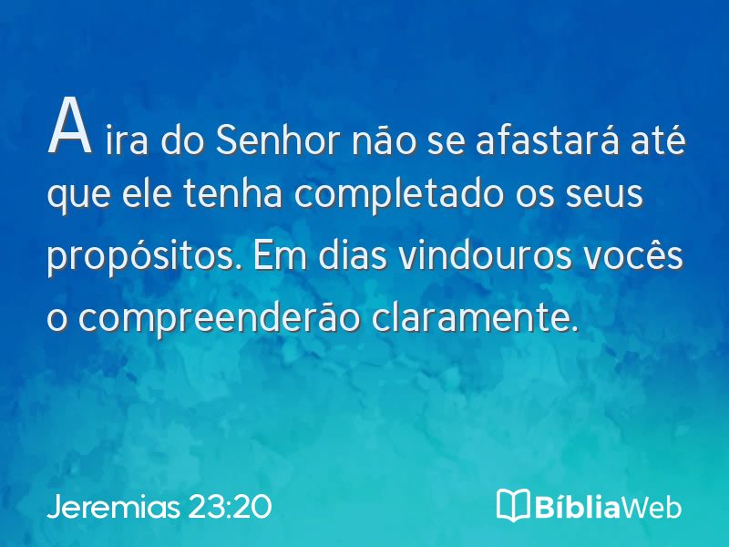 Jeremias 23:20 em imagem para compartilhar