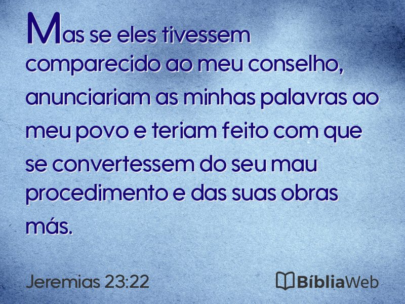 Jeremias 23:22 em imagem para compartilhar