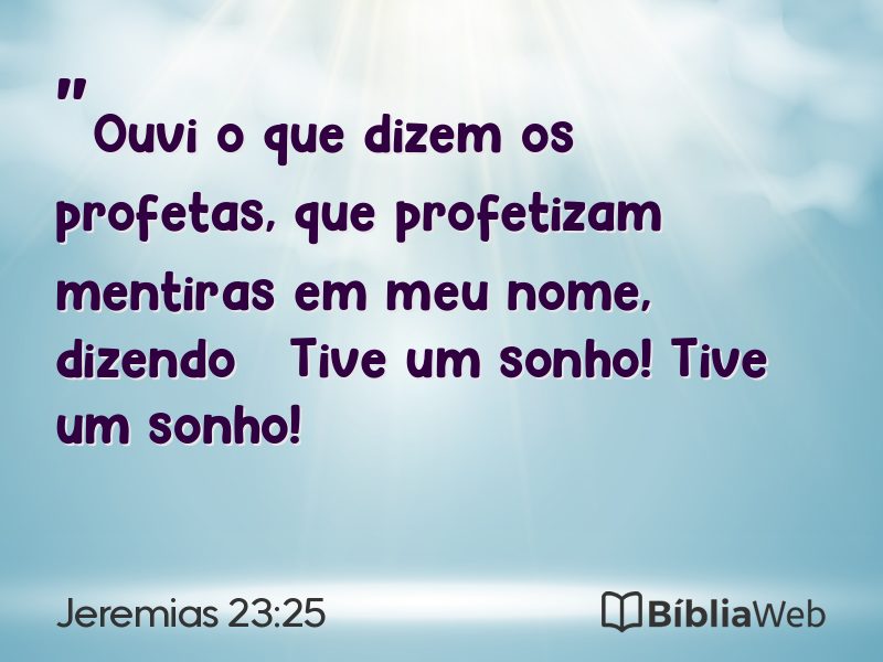 Jeremias 23:25 em imagem para compartilhar