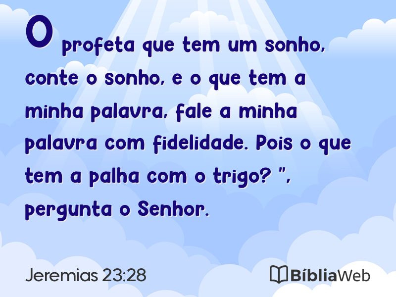 Jeremias 23:28 em imagem para compartilhar