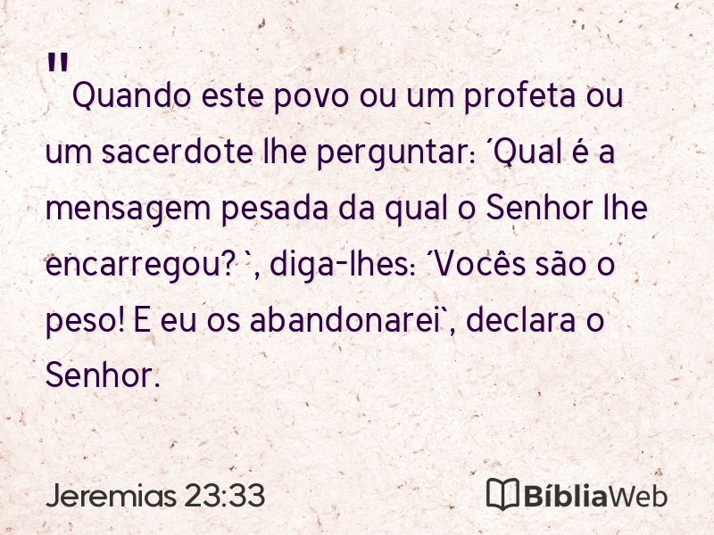 Jeremias 23:33 em imagem para compartilhar