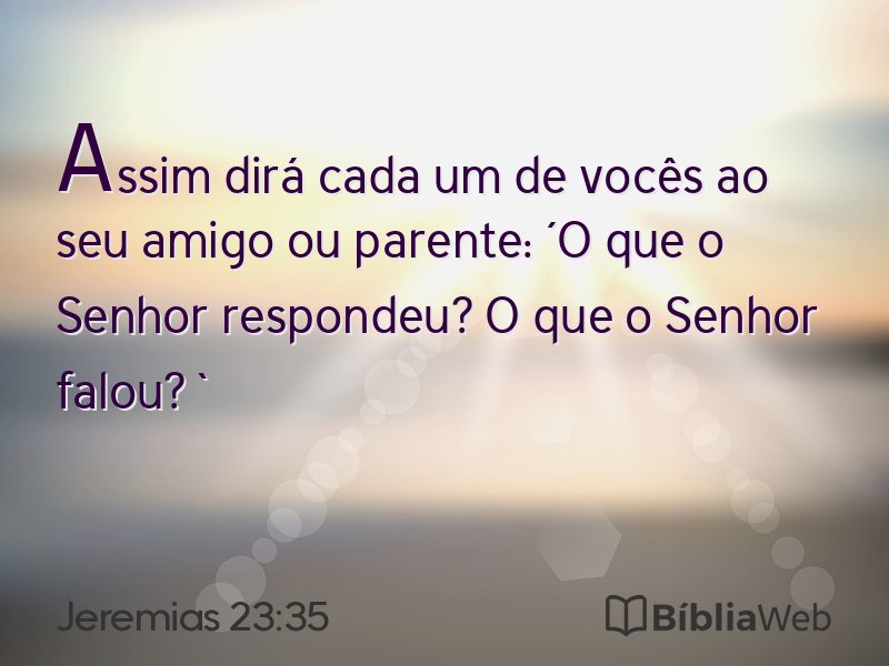 Jeremias 23:35 em imagem para compartilhar