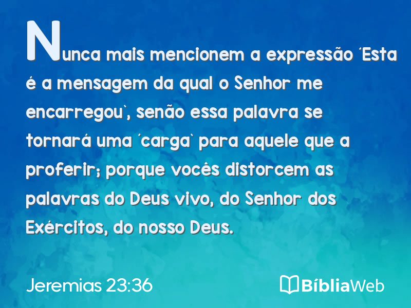 Jeremias 23:36 em imagem para compartilhar