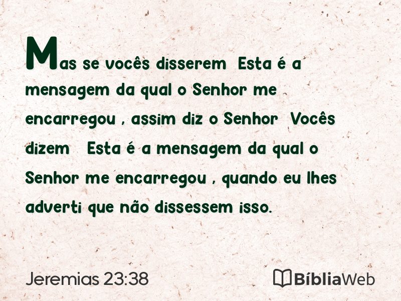 Jeremias 23:38 em imagem para compartilhar