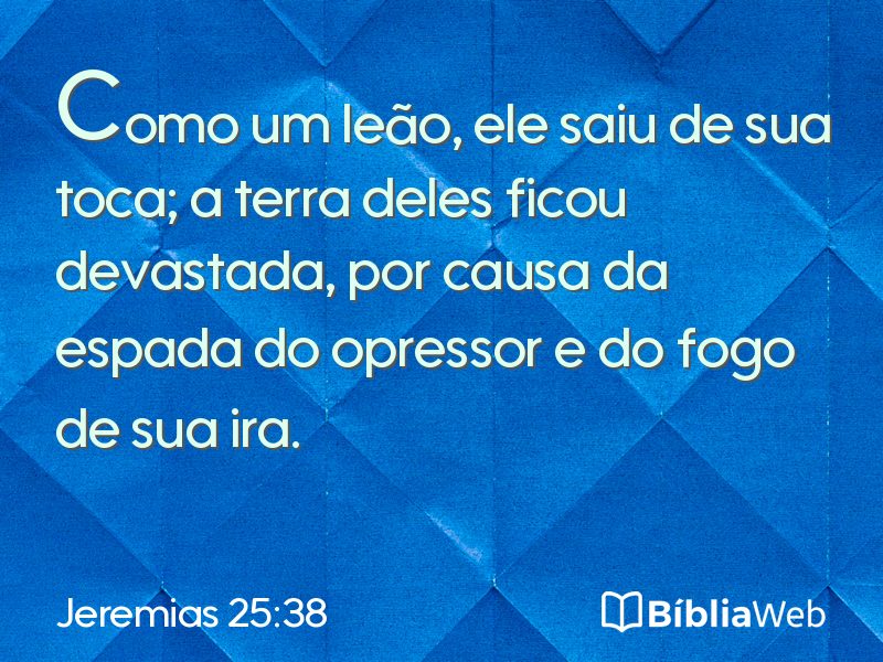 Jeremias 25:38 em imagem para compartilhar