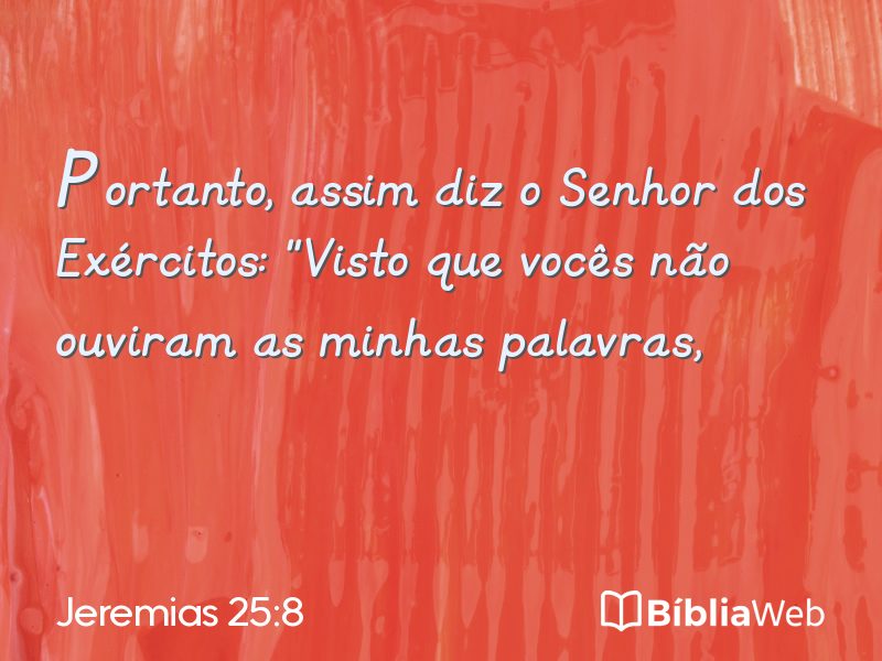 Jeremias 25:8 em imagem para compartilhar