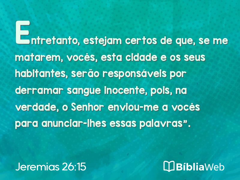 Jeremias 26:15 em imagem para compartilhar