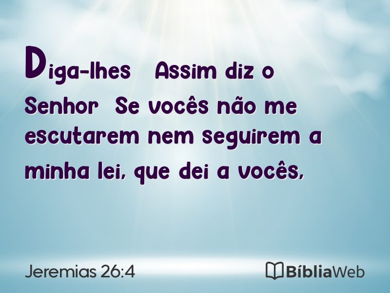 Jeremias 26:4 em imagem para compartilhar
