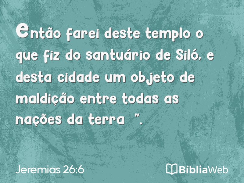 Jeremias 26:6 em imagem para compartilhar