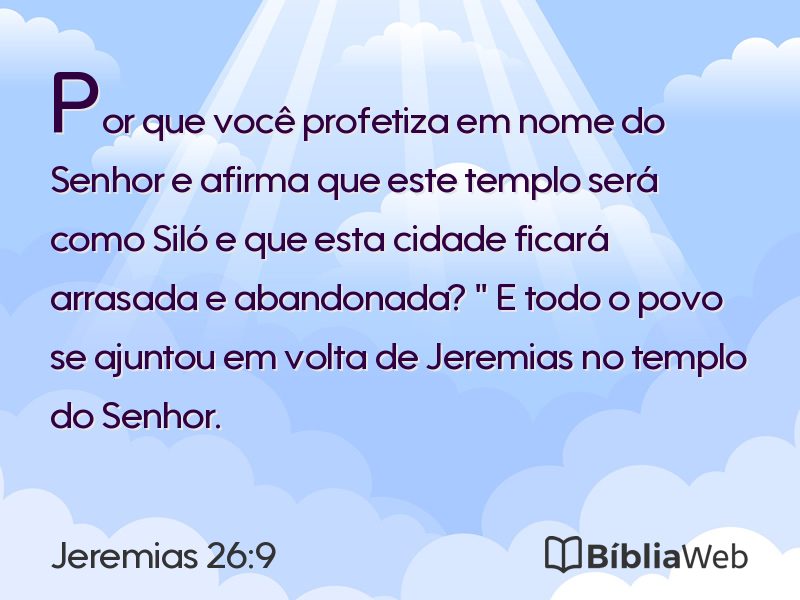 Jeremias 26:9 em imagem para compartilhar