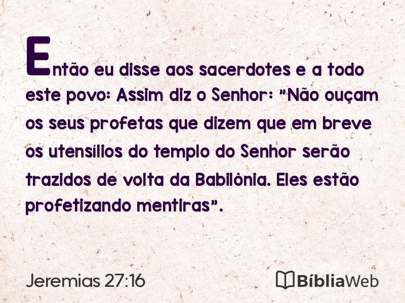 Jeremias 27:16 em imagem para compartilhar