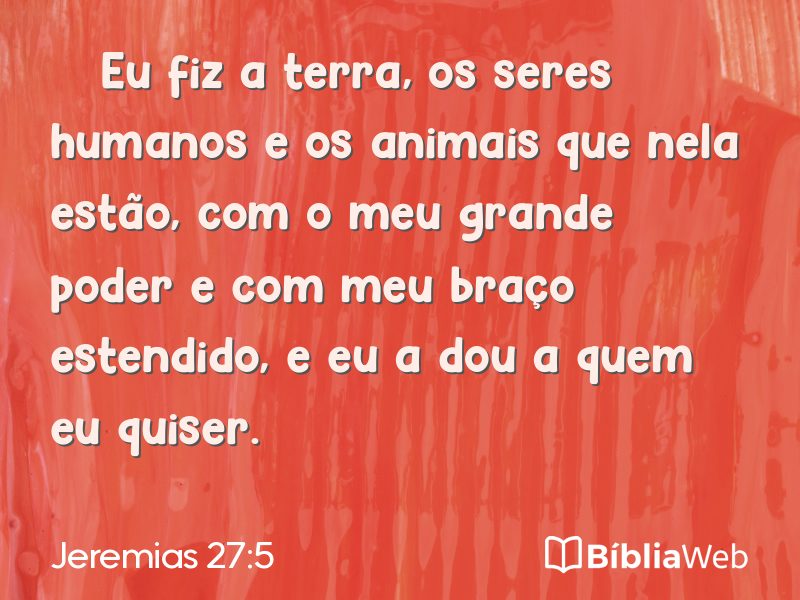 Jeremias 27:5 em imagem para compartilhar