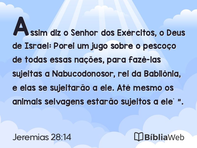Jeremias 28:14 em imagem para compartilhar