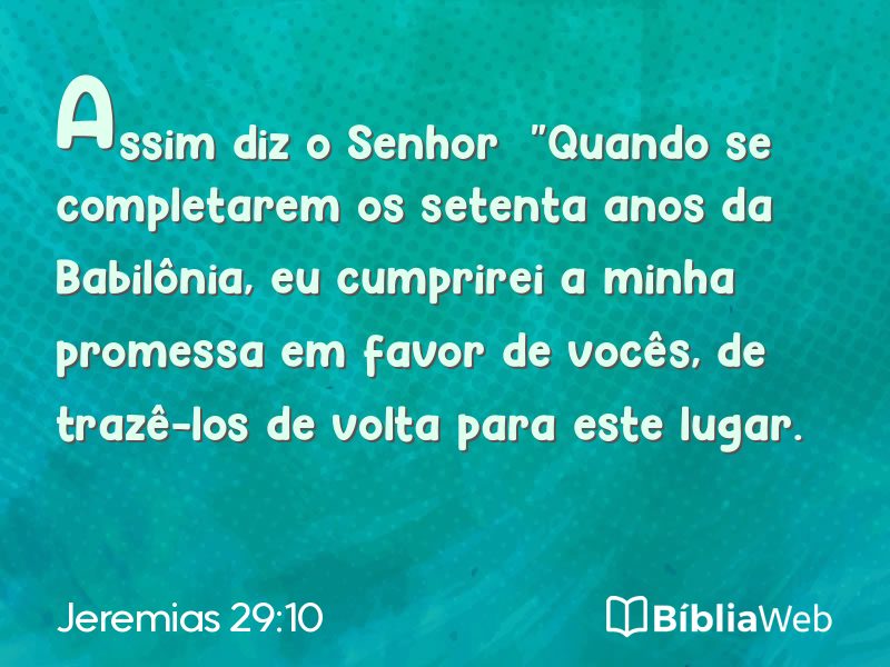 Jeremias 29:10 em imagem para compartilhar