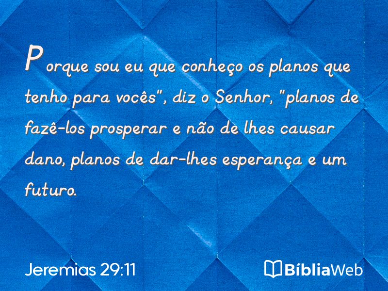 Jeremias 29:11 em imagem para compartilhar