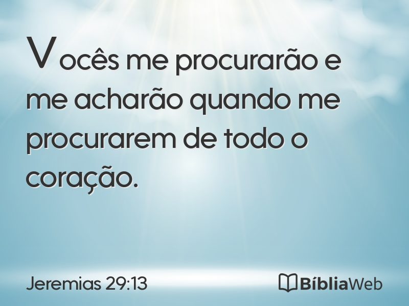 Jeremias 29:13 em imagem para compartilhar